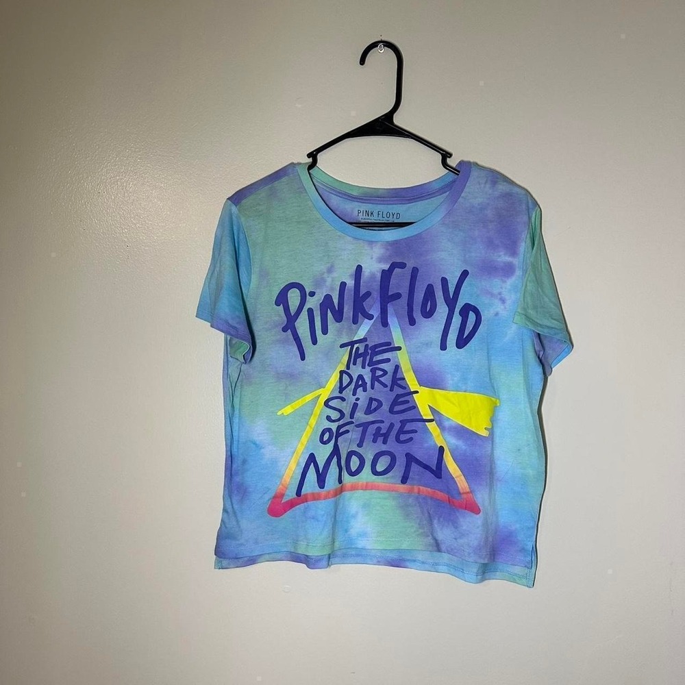 Pink Floyd Dark Side of the Moon Tie Dye Graphic T-Shirt Blue Purple XL 15-17
